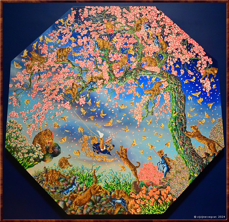 

Sydney, Art Gallery of New South Wales
'Blossom gatherers II', Raqib Shaw (2009-11)
Shaw is een groot bewonderaar van Hieronymus Bosch, wat dit werk duidelijk aantoont. Zo vermeldt het bordje.  -  41/70