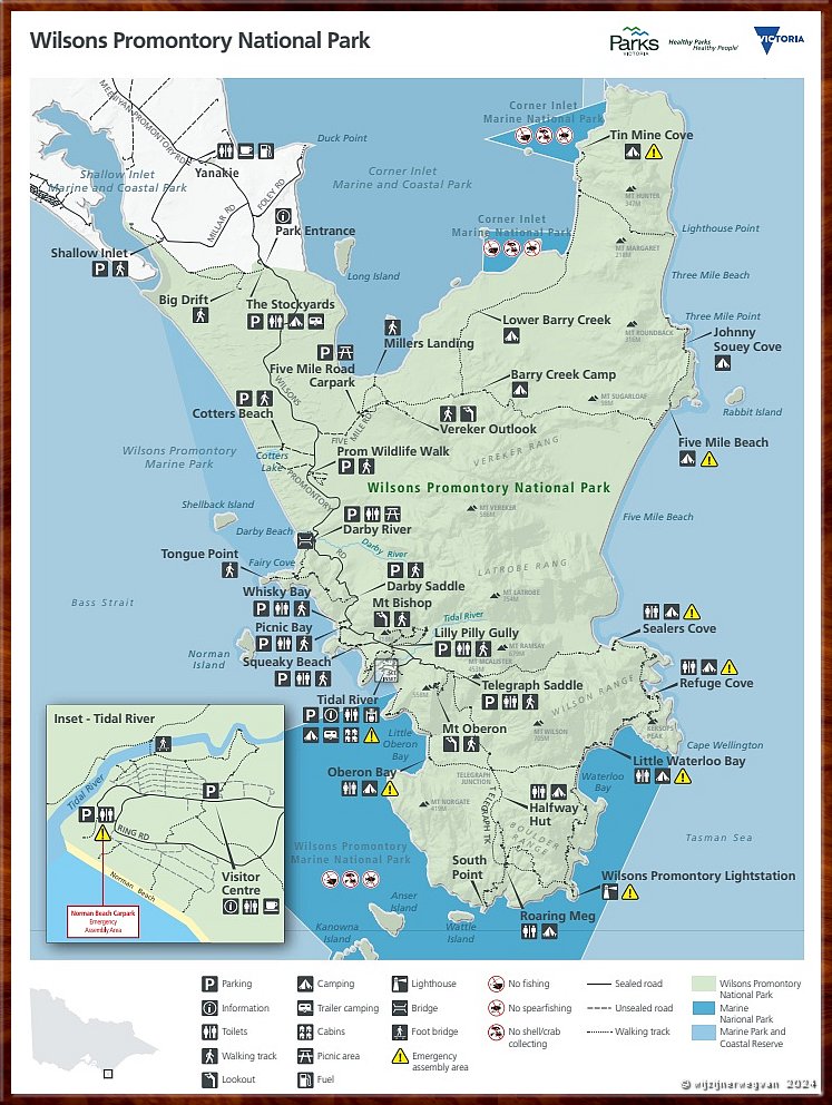 

Wilsons Promontory National Park
Een schiereiland van 505 vierkante km  -  1/32