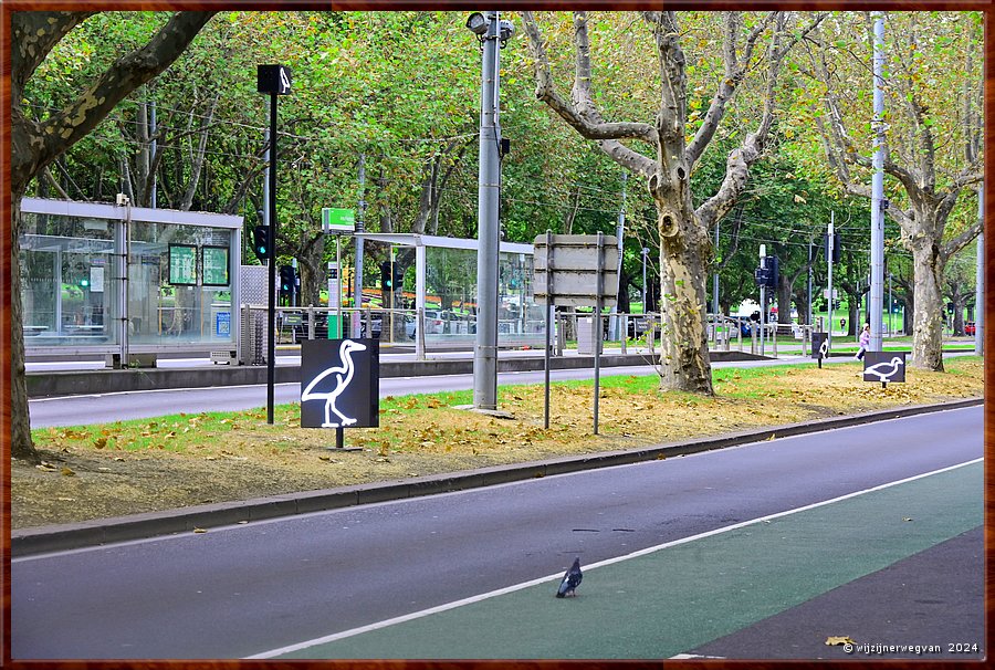 

Melbourne, Sint Kilda road
'Australian Birds', Julian Opie (2020)
Many birds share our living space but, thanks to flight, are largely free to ignore us. It seems to me that animals are generally underrated and ignored in such a terrible way  -  3/78